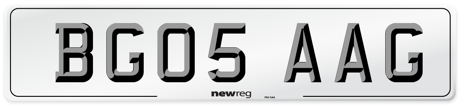 BG05 AAG Number Plate from New Reg